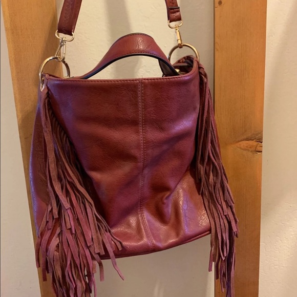Maroon burgundy wine color large purse - Picture 2 of 5